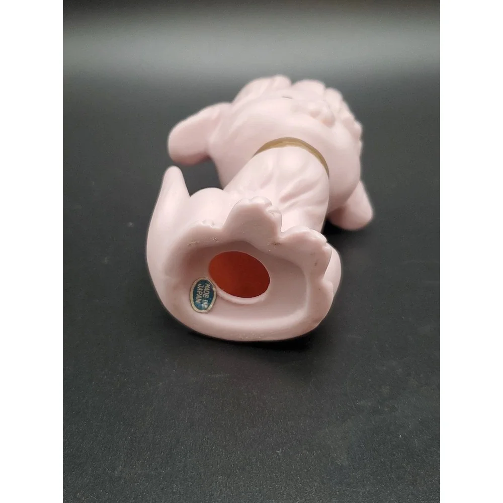 Vintage‎ Kelvin's Dog With Hair Bow Pink Figurine
